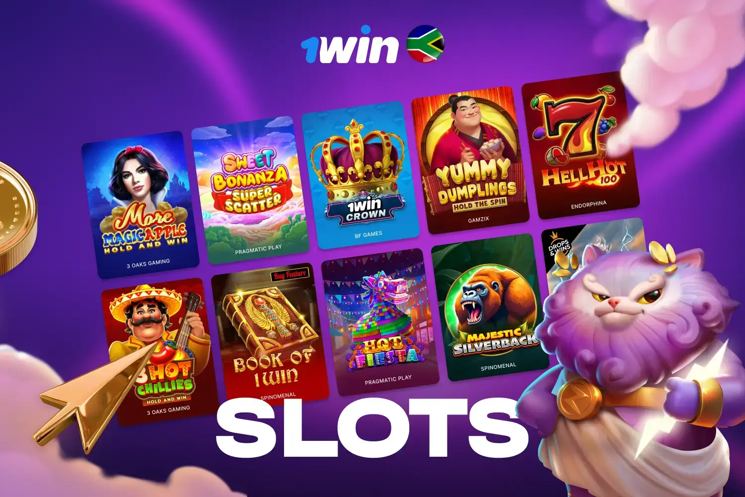 huge selection of slots from top provides
